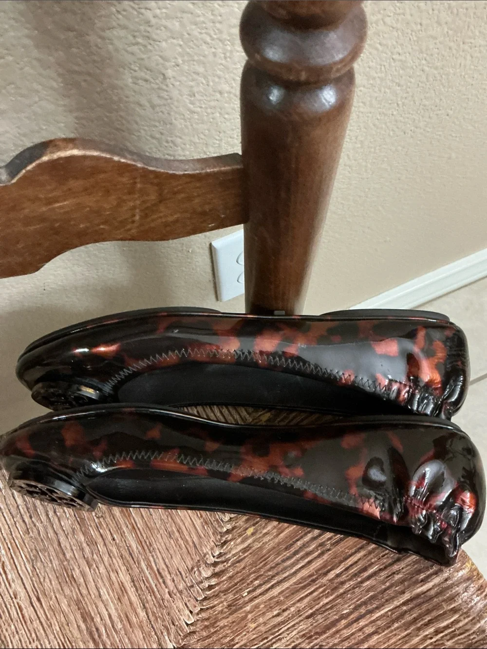 Tory Burch Tortoiseshell Patent Reva Ballet Flats